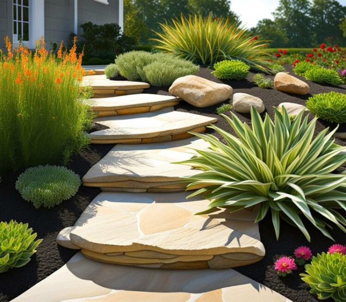 Decorative stone edging for gardens